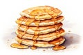 Syrup pancakes meal sweet dessert stack food breakfast delicious snack background