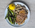 Homemade steak and asparagus