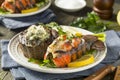 Homemade Steak and Lobster Surf n Turf Royalty Free Stock Photo