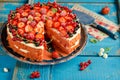 Homemade strawberry cake Royalty Free Stock Photo