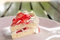 Homemade strawberry cake with cream Royalty Free Stock Photo