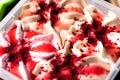 Homemade strawberry ice cream