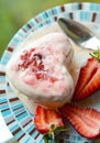 Homemade strawberry ice-cream dessert semifreddo