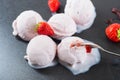 Homemade Organic Strawberry Ice Cream Balls