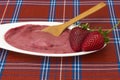 Strawberry ice cream homemade with organic strawberries Royalty Free Stock Photo