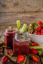 Homemade strawberry rhubarb jam Royalty Free Stock Photo