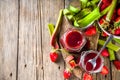 Homemade strawberry rhubarb jam Royalty Free Stock Photo