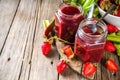 Homemade strawberry rhubarb jam Royalty Free Stock Photo