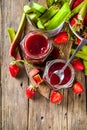 Homemade strawberry rhubarb jam Royalty Free Stock Photo