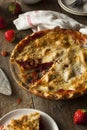 Homemade Strawberry Rhubarb Pie Royalty Free Stock Photo