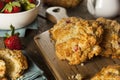 Homemade Strawberry Scones for Breakfast Royalty Free Stock Photo