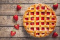 Homemade strawberry tart pie cake traditional sweet pastry food Royalty Free Stock Photo