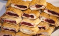 Homemade strudel filling with sour cherry and cottage chees cre