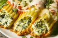 Homemade Stuffed Ricotta and Spinach Manicotti