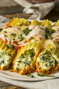 Homemade Stuffed Ricotta and Spinach Manicotti