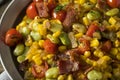 Homemade Succotash with Lima Beans Royalty Free Stock Photo