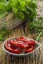 Homemade sun dried tomatoes Royalty Free Stock Photo