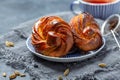 Homemade Swedish rolls with cardamom