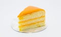 Homemade sweet butter cake with orange source Royalty Free Stock Photo