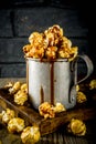 Homemade sweet caramel pop corn Royalty Free Stock Photo