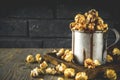 Homemade sweet caramel pop corn Royalty Free Stock Photo