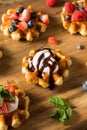 Homemade Sweet Dessert Belgian Waffles