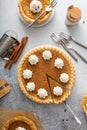 Homemade sweet potato pie with whipped cream Royalty Free Stock Photo