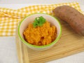 Homemade sweet potato puree Royalty Free Stock Photo