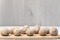 Homemade sweets energy balls made from superfoods like seeds, nuts and dried fruits. Royalty Free Stock Photo