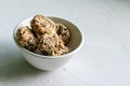 Homemade sweets energy balls made from superfoods like seeds, nuts and dried fruits. Royalty Free Stock Photo