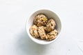 Homemade sweets energy balls made from superfoods like seeds, nuts and dried fruits. Royalty Free Stock Photo