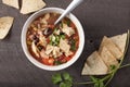 Homemade Taco Soup above shot