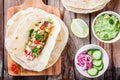 Homemade tacos with salmon Royalty Free Stock Photo