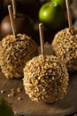 Homemade Taffy Apples with Peanuts