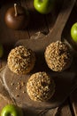 Homemade Taffy Apples with Peanuts