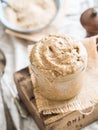 Homemade tahini tahina in a jar Royalty Free Stock Photo