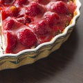 Homemade tart cake with fresh strawberries Royalty Free Stock Photo