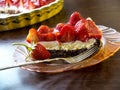 Homemade tart cake with fresh strawberries and baking mold Royalty Free Stock Photo