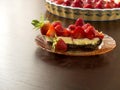 Homemade tart cake with fresh strawberries and baking mold Royalty Free Stock Photo
