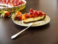 Homemade tart cake with fresh strawberries and baking mold Royalty Free Stock Photo