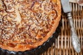 Homemade tart of red onion with sesame and flax seed Royalty Free Stock Photo
