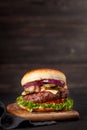 Homemade tasty beef burger Royalty Free Stock Photo