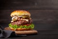 Homemade tasty beef burger Royalty Free Stock Photo
