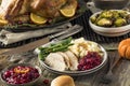 Homemade Thanksgiving Turkey Dinner Royalty Free Stock Photo