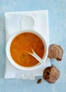 Homemade tomato basil soup Royalty Free Stock Photo