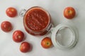 Homemade tomato pasta sauce also known as red sauce in a glass jar with lid Royalty Free Stock Photo