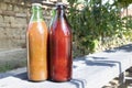 Homemade Tomato sauce in the bottle Royalty Free Stock Photo