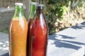 Homemade Tomato sauce in the bottle Royalty Free Stock Photo