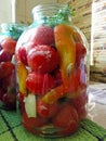 Homemade Tomatoes Preserves In Glass Jar.