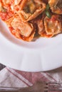 Tortellini with Tomato Sauce and Mozzarella Cheese Royalty Free Stock Photo